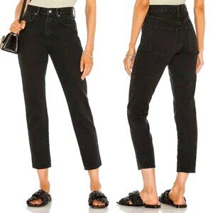 free people | black we the free stove pipe high rise slim tapered ankle jeans
